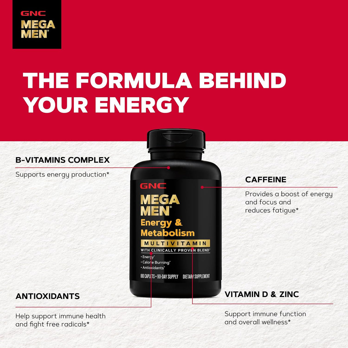 GNC Mega Men Energy & Metabolism Multivitamin for Men – 180 Tablets - görsel 5