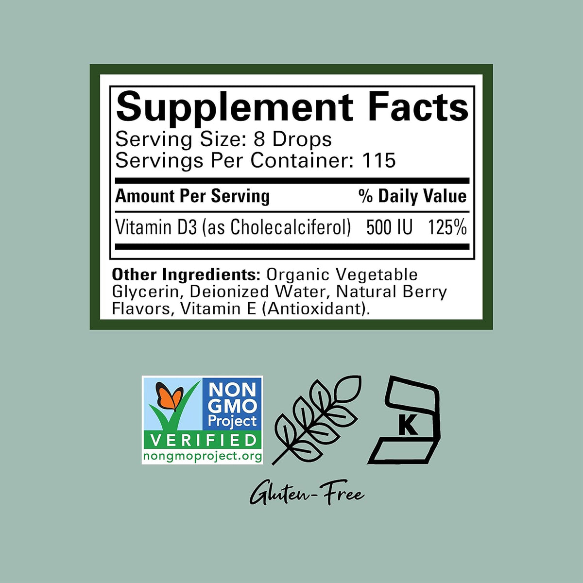 ChildLife Essentials Baby Vitamin D3 Drops - 500 IU per Serving, Natural Berry Flavour - Pack of 3 x 30 ml - görsel 2
