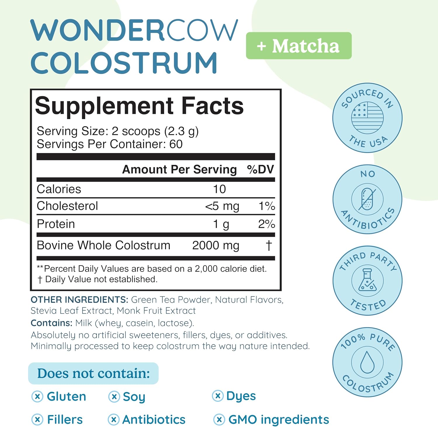 WONDERCOW Colostrum Powder with Matcha, 140 g - görsel 2