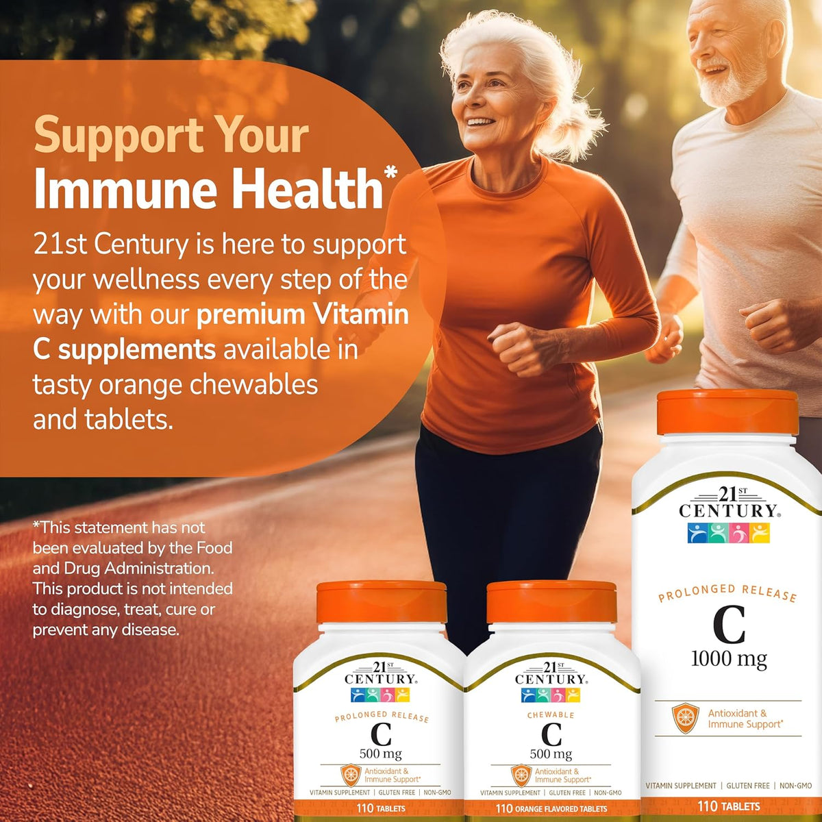 21st Century Vitamin C 500 mg Chewable Tablets, Orange Flavour - görsel 7