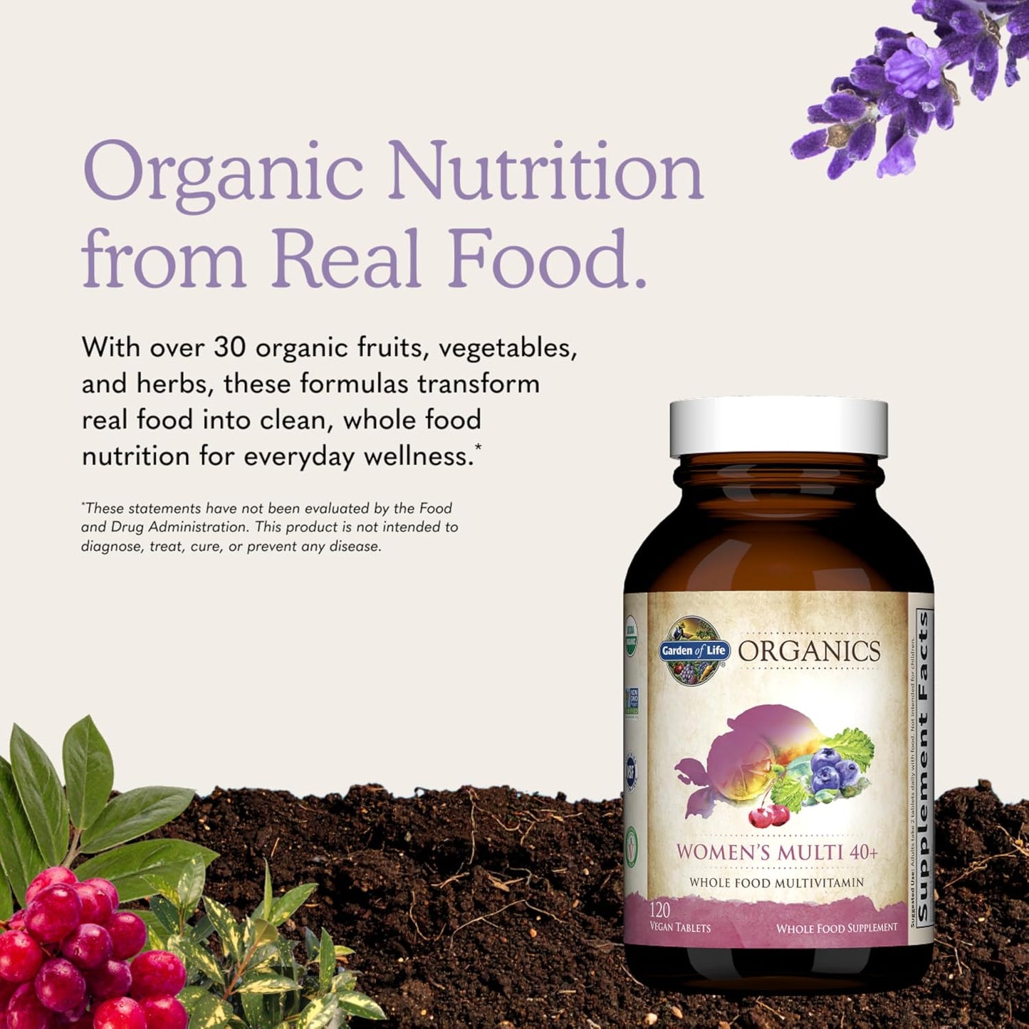 Garden of Life Organic Women's 40+ Multivitamin, 120 Tablets - görsel 6