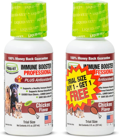 Immune Support for Dogs – Antioxidant & Gut Health – Inulin, Beta-Glucan & Omega-3s – Liquid for Picky Eaters