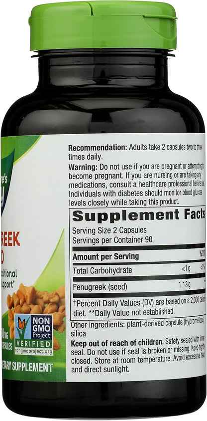 Nature's Way Fenugreek Seed, 180 Capsules