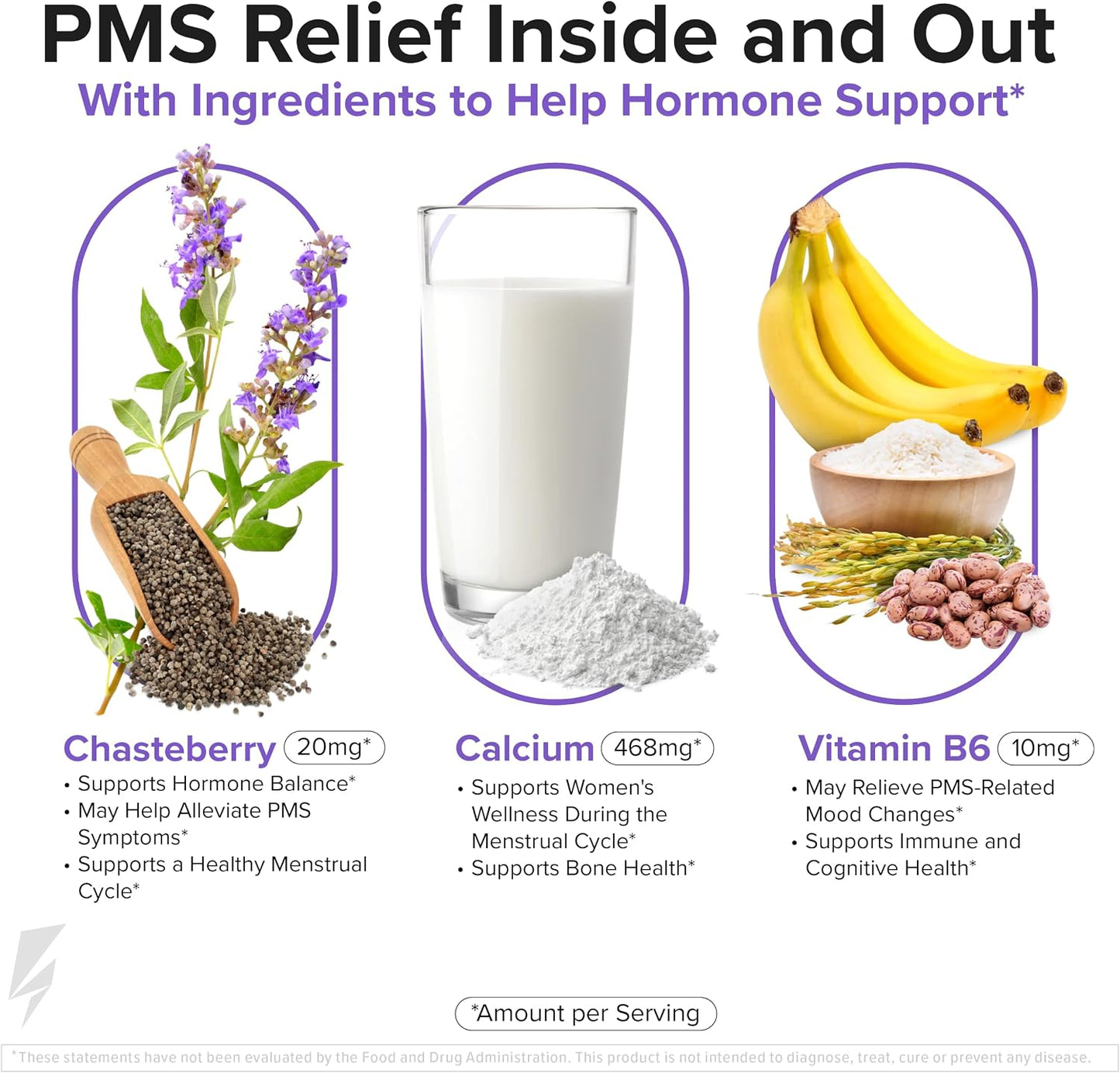 Inno Complete PMS Support - PMS Support Supplement for Women with Chasteberry, Vitamin B6 and Calcium for Menstrual Comfort, Cramp Relief, Mood Support and Cycle Balance (28 Capsules) - görsel 2