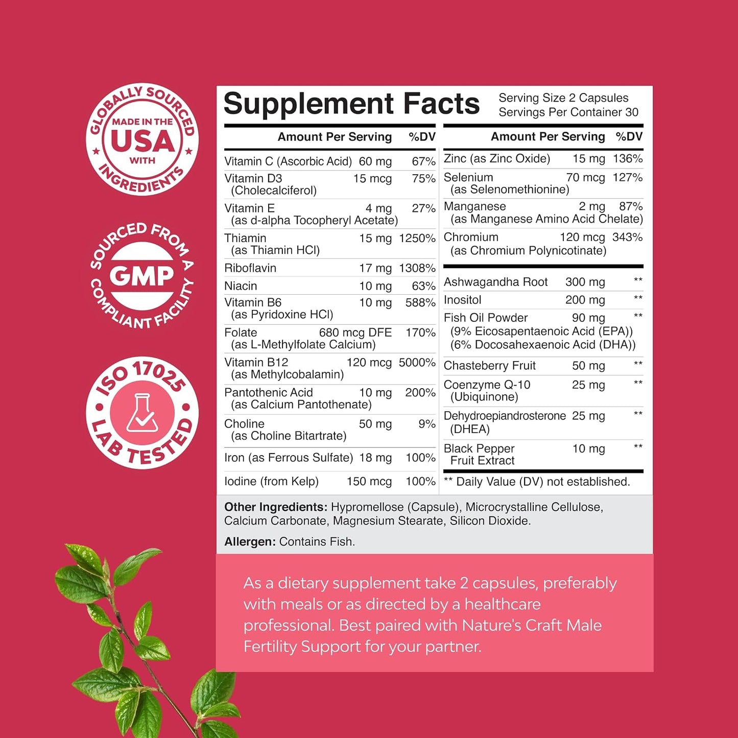Female Fertility Supplement with Prenatal Multivitamins - görsel 8