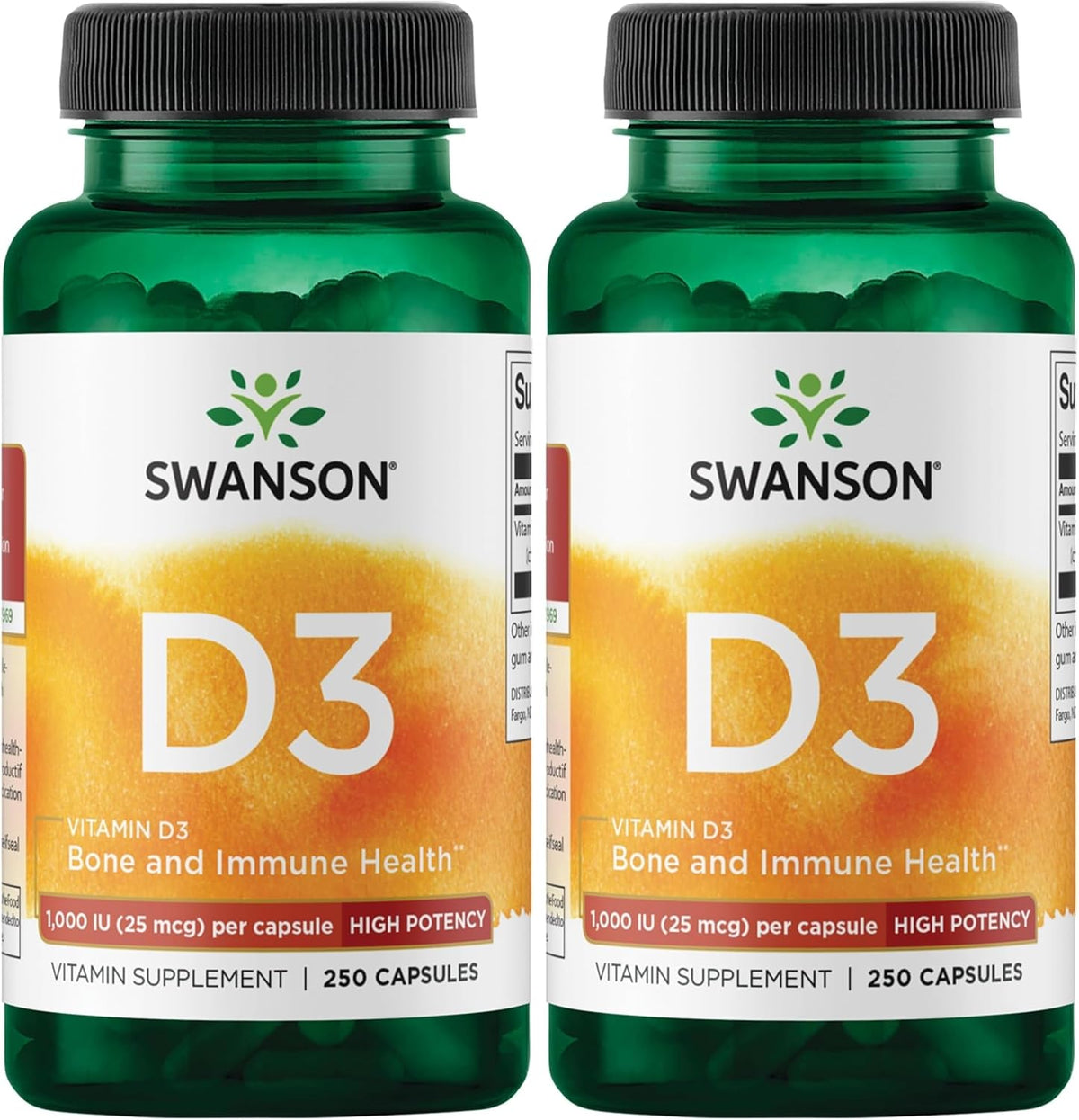 Swanson Vitamin D3 1000 IU - 250 Soft Capsules - Bone Health, Immune Support & Muscle Function Food Supplement - görsel 8