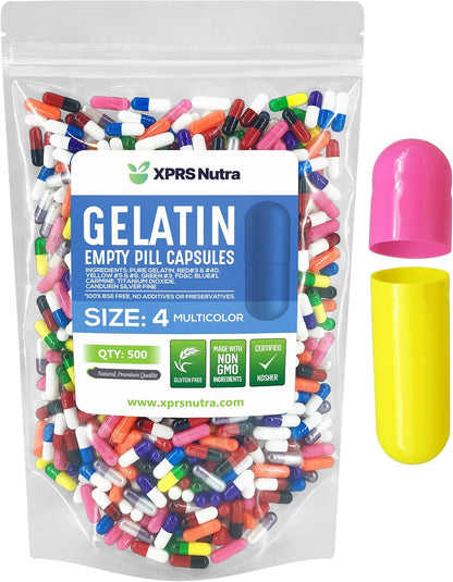 XPRS Nutra Size 4 Empty Gelatine Capsules - 500 Capsules