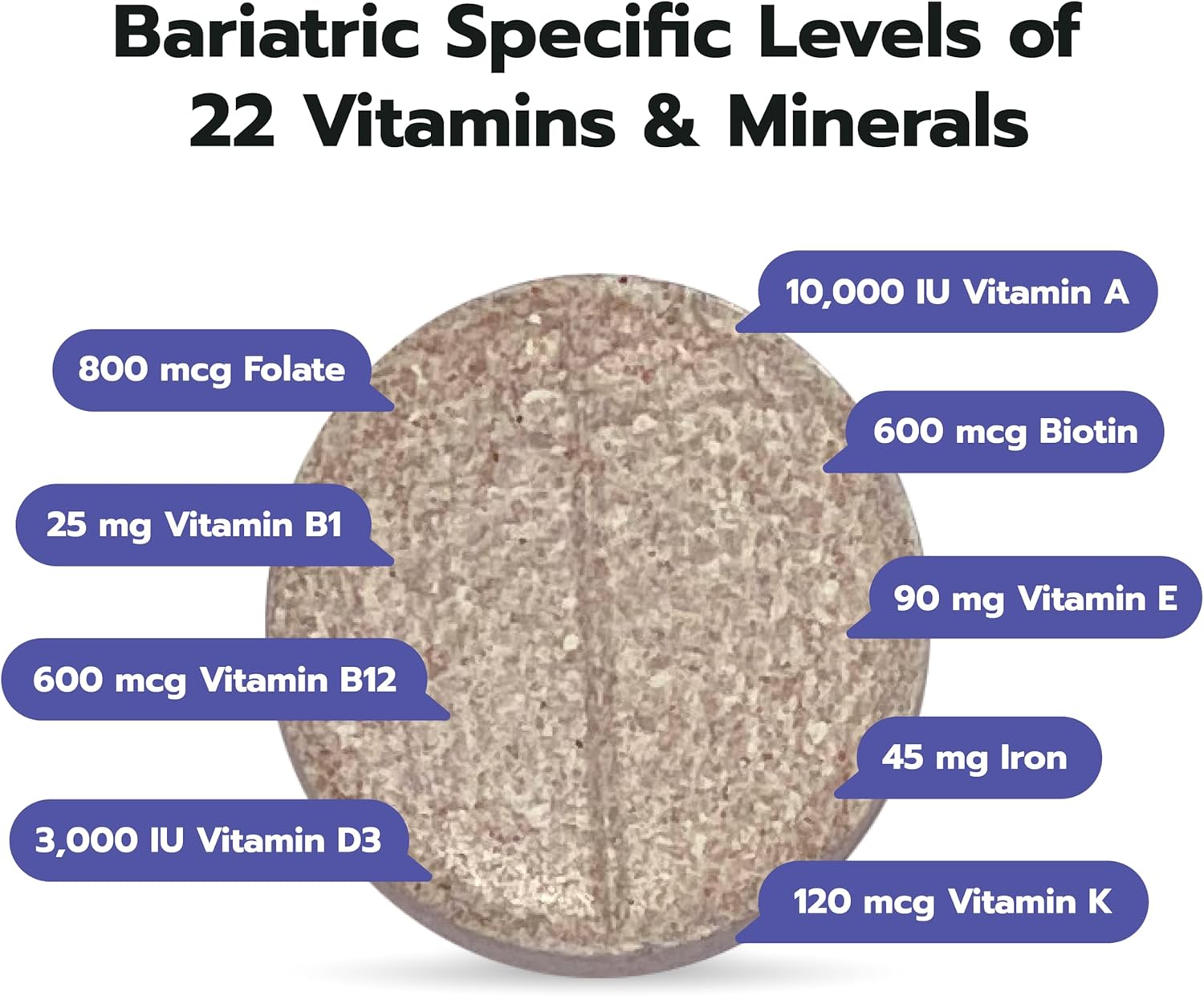 Bari Life Just One Chewable, Once Daily Bariatric Multivitamin with Iron - görsel 3