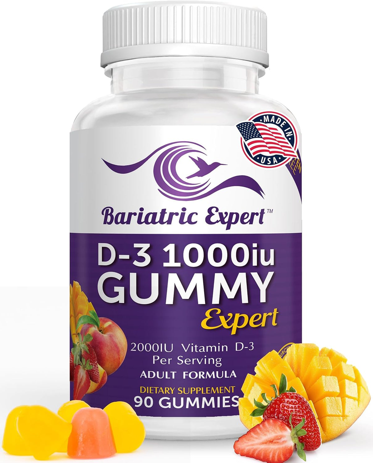 Bariatric Expert D3 Vitamin – Fast-Melting Dietary Supplement for Adults Post Bariatric Surgery, 90 Chewable Tablets - görsel 1