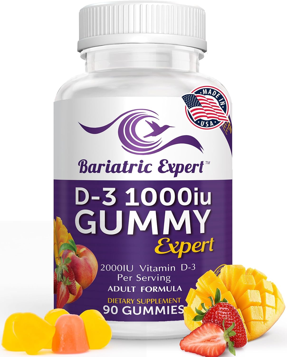 Bariatric Expert D3 Vitamin – Fast-Melting Dietary Supplement for Adults Post Bariatric Surgery, 90 Chewable Tablets - görsel 1