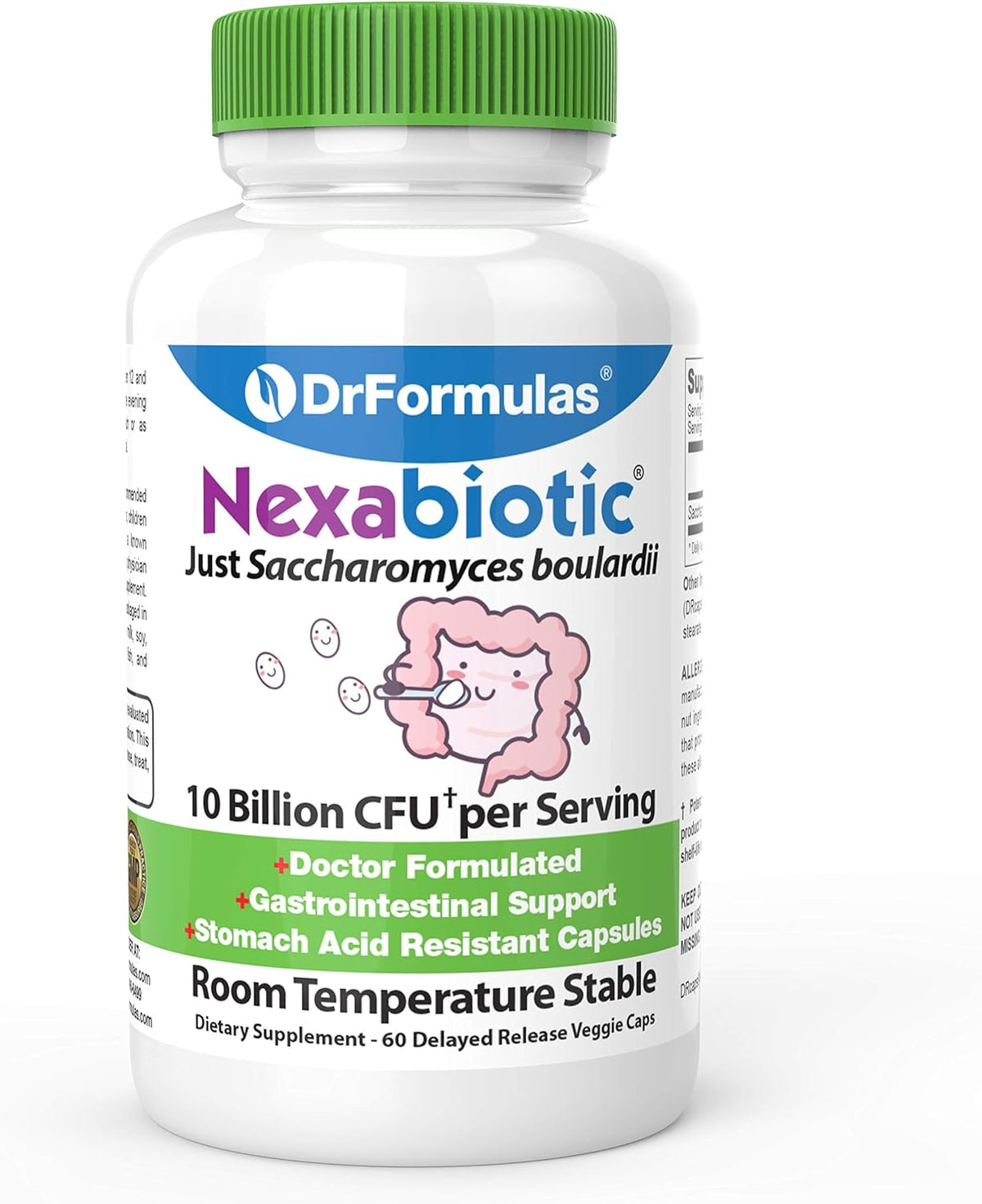 DrFormulas Saccharomyces Boulardii Probiotic 10 Billion CFUs - Immune & Digestive Support - 60 Acid-Resistant Capsules - görsel 1
