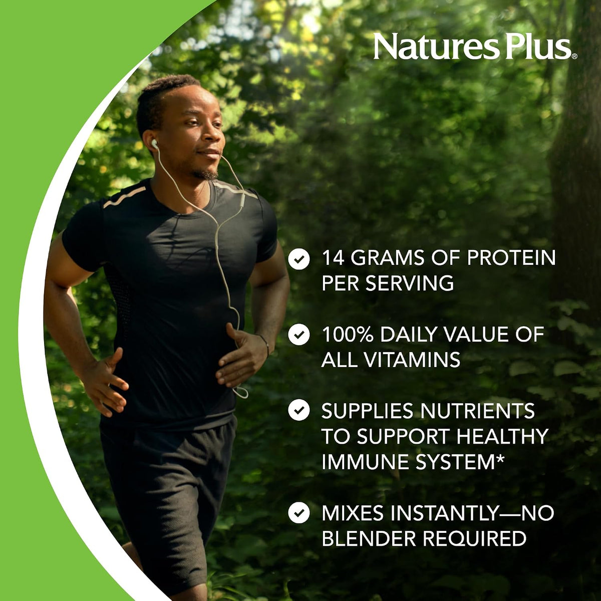 NaturesPlus SPIRU-TEIN, Chocolate - 1.05 lb (476 g) - Plant-Based Protein Shake - görsel 4