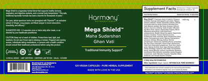 Harmony Nutraceuticals Mahasudarshan Ghan Vati Mega Shield - 120 Vegan Capsules