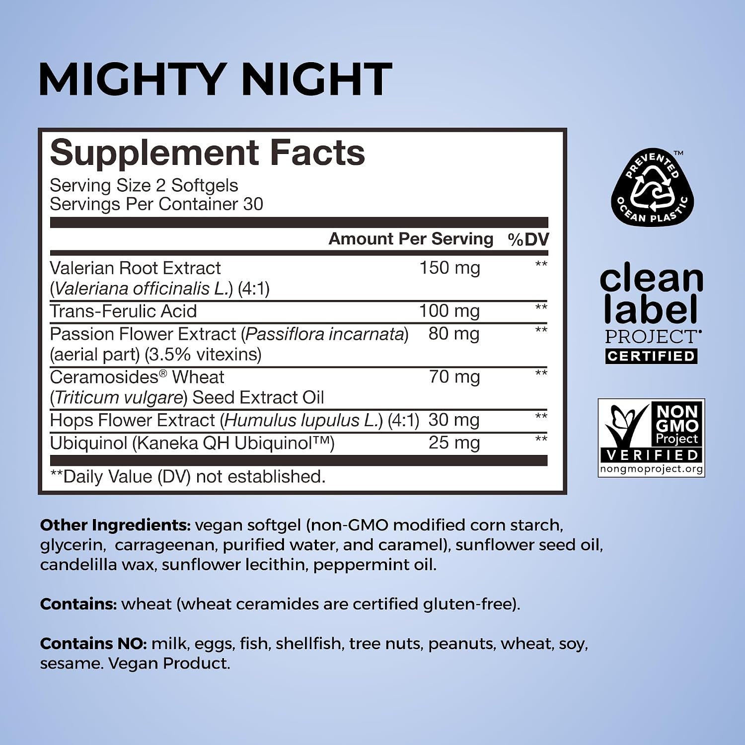 HUM Mighty Night Night-time Sleep Supplement for Skin care, CoQ10, Valerian Root & Ferulic Acid, 60 Vegan Softgels - görsel 6