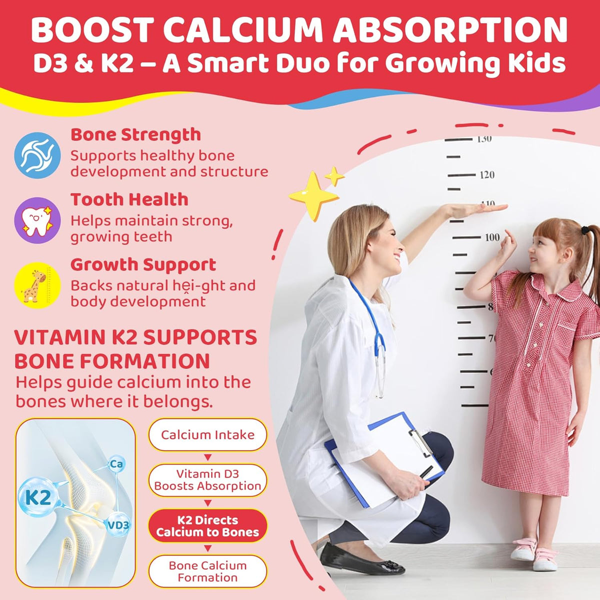 LILICARE Vitamin D3 K2 + Calcium Liquid-filled Gummies for Kids & Teens – Sugar-Free, 2-Pack - görsel 3