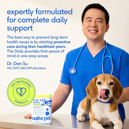Native Pet The Daily Dog Vitamins & Supplements - 11-in-1 Multivitamin Powder for Dogs