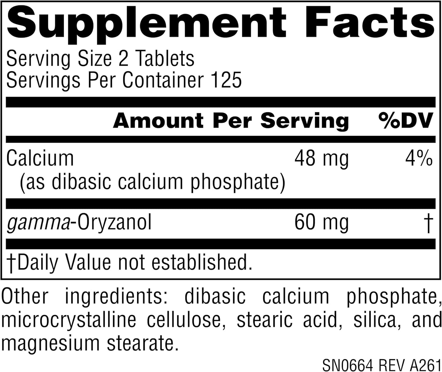 Source Naturals Gamma Oryzanol 30 mg - 250 Vegetarian Tablets - görsel 2