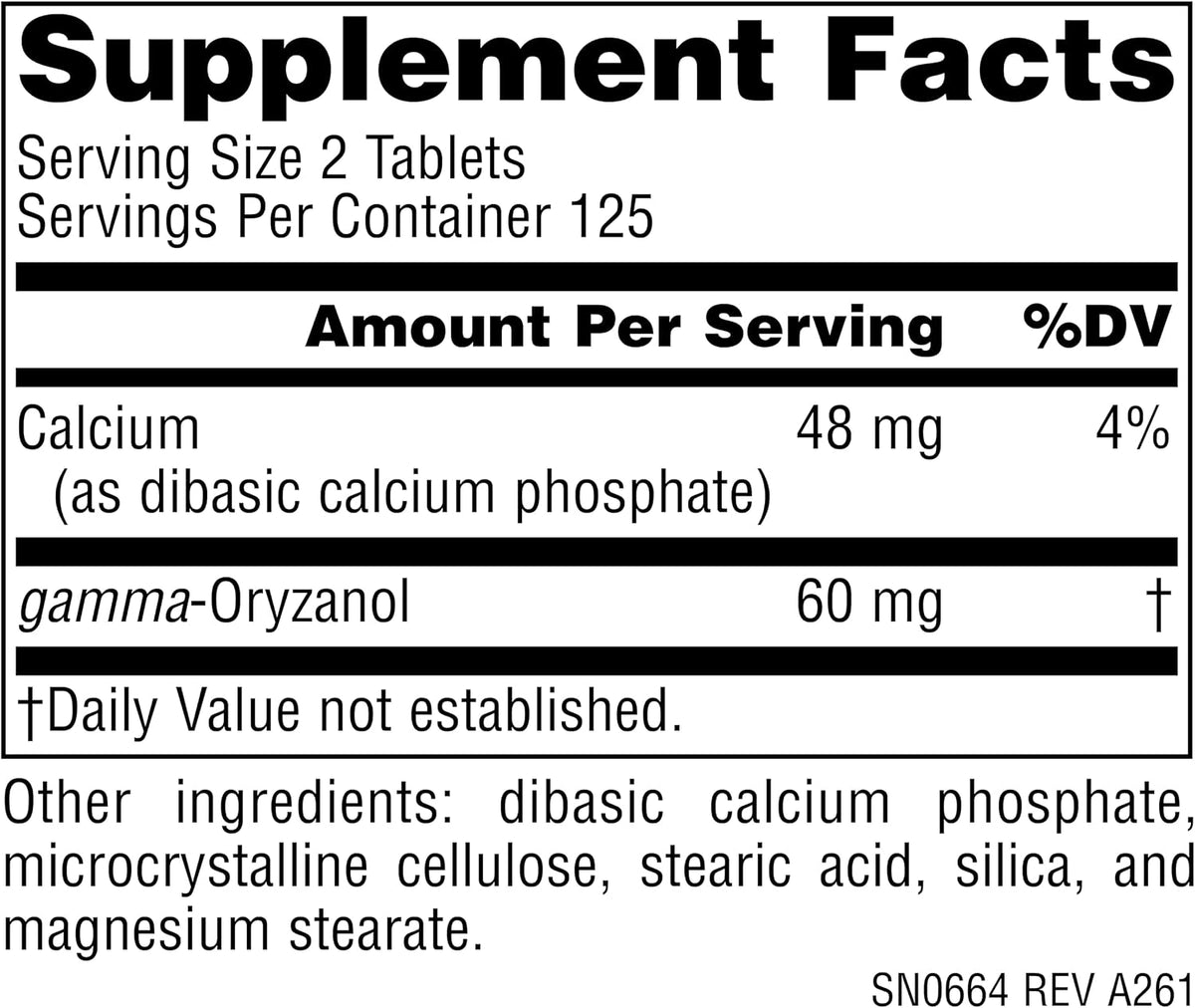 Source Naturals Gamma Oryzanol 30 mg - 250 Vegetarian Tablets - görsel 2