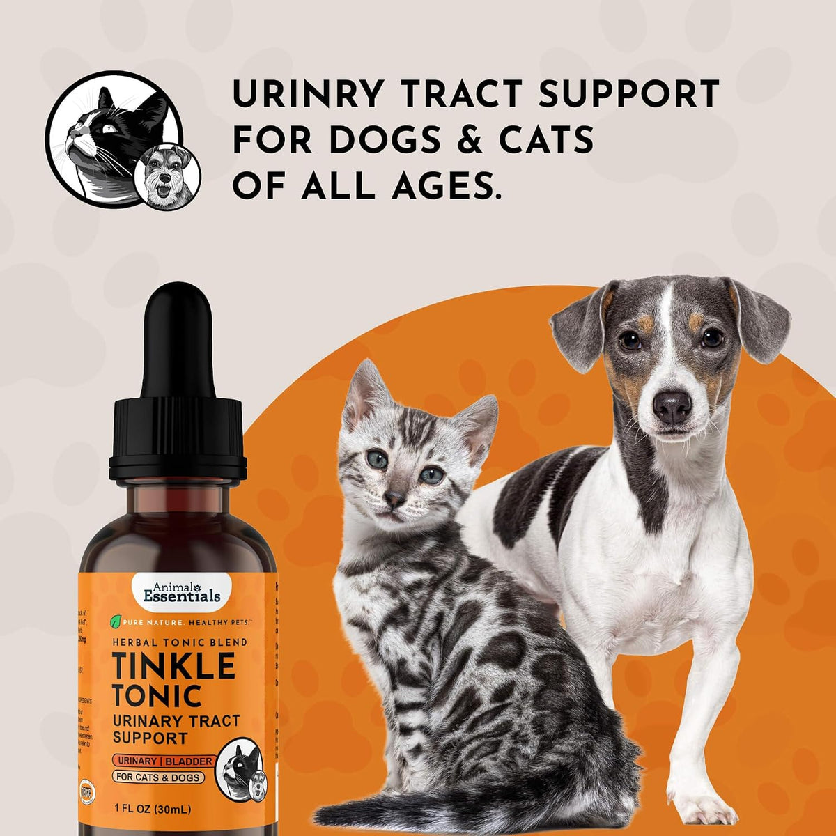 Animal Essentials Tinkle Tonic - Dog and Cat Urinary Tract Support, Kidney Supplement, Supports Urinary Tract, Bladder Health for Pets, with Marshmallow - 1 fl oz (29.5 ml) - görsel 7