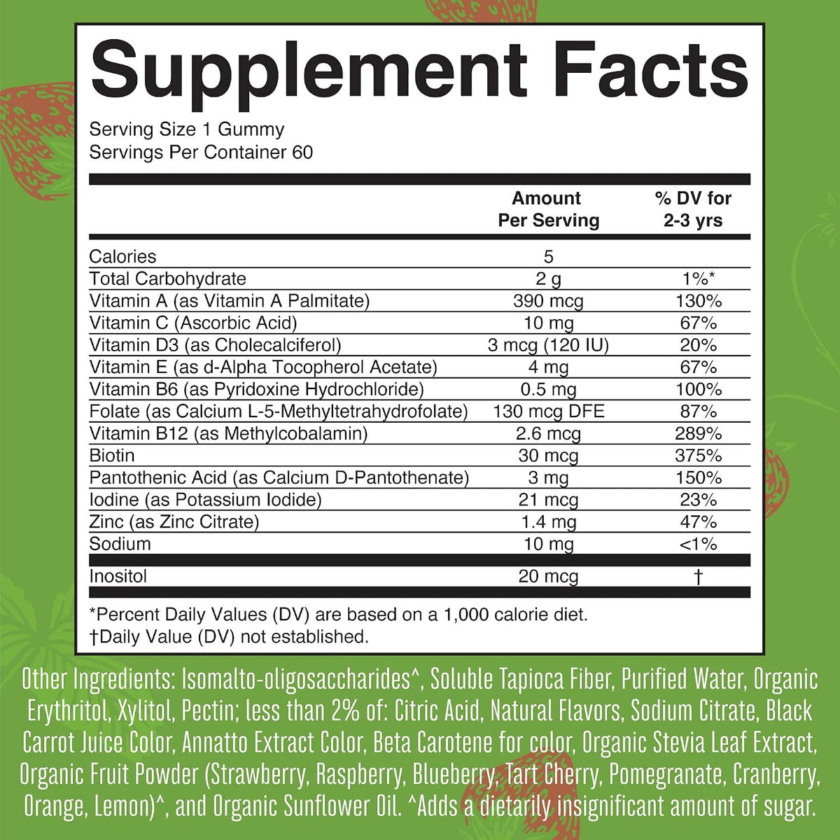 MARYRUTH'S Sugar Free Vitamin Gummies for Kids Age 2+ - Multivitamin with Vitamin C, D3, Zinc - 60 Count - görsel 5