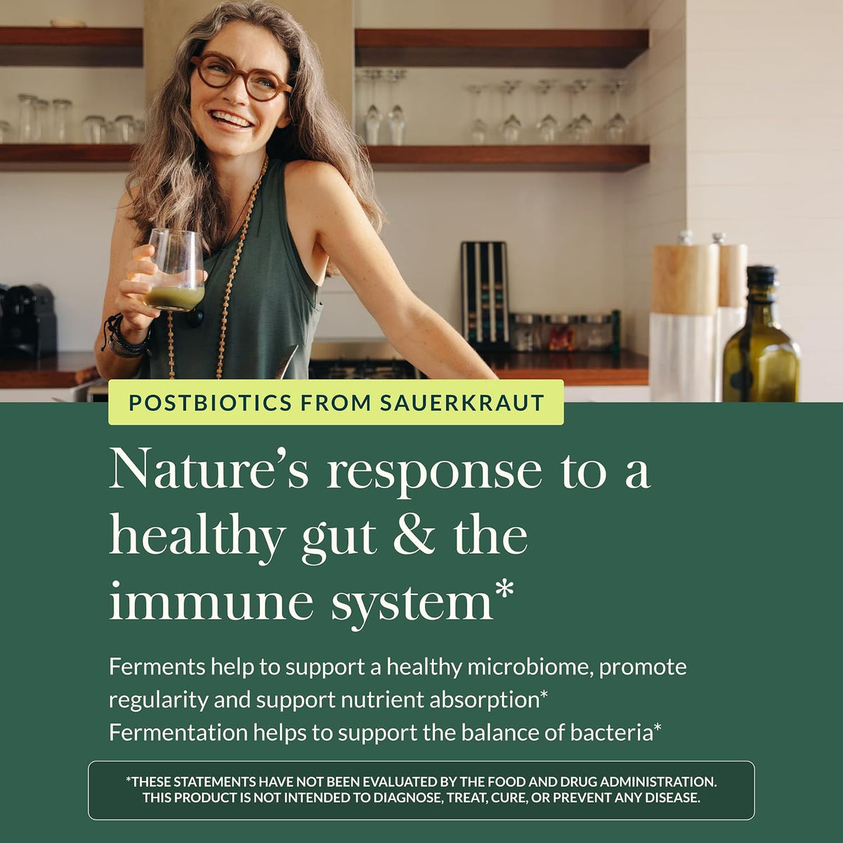 Gaia Herbs Sauerkraut Postbiotic | Gut Health & Immune Support | 60 Vegan Capsules - görsel 5