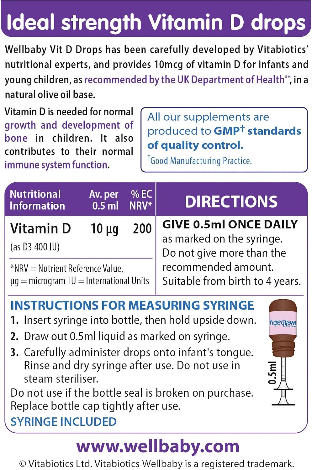 Wellbaby 30 ml Vitamin D Drops - görsel 5