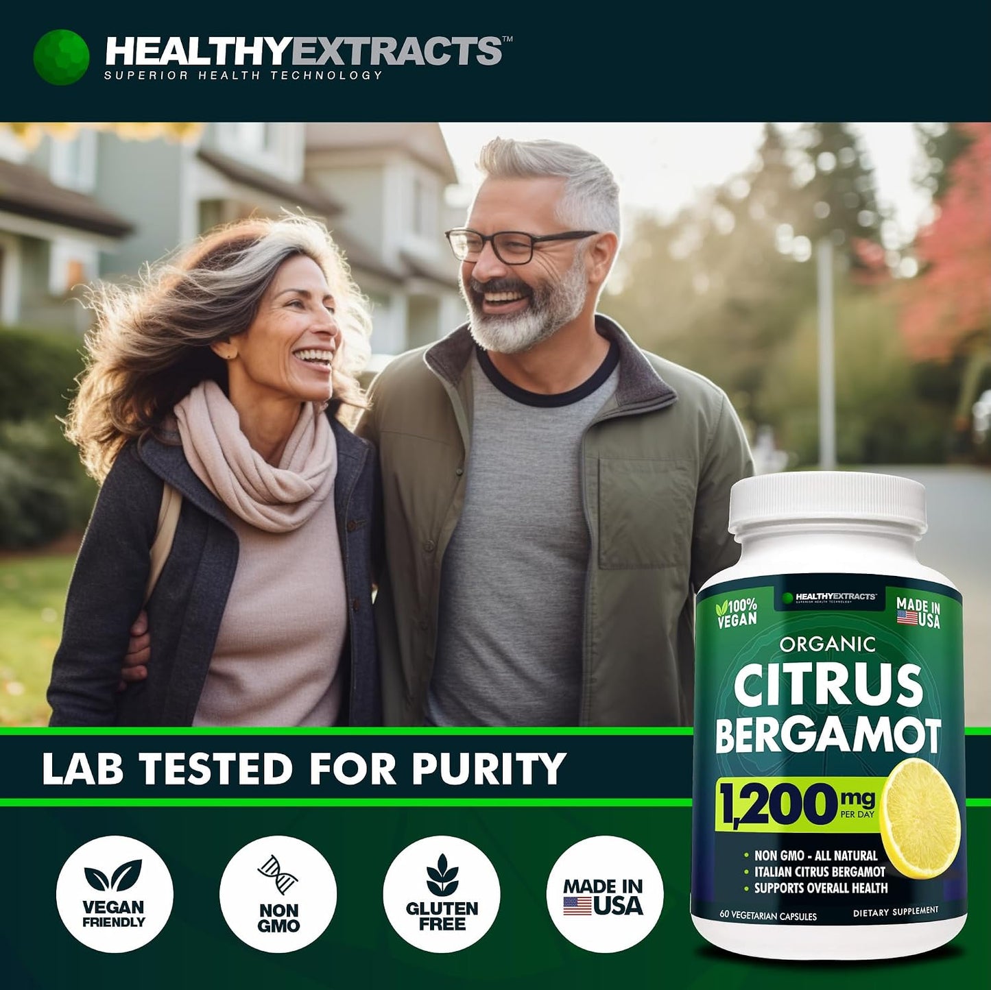 Citrus Bergamot Supplement – 150:1 Extract, 1200mg, 70% Polyphenols, Italian Sourced, 60 Capsules - görsel 5