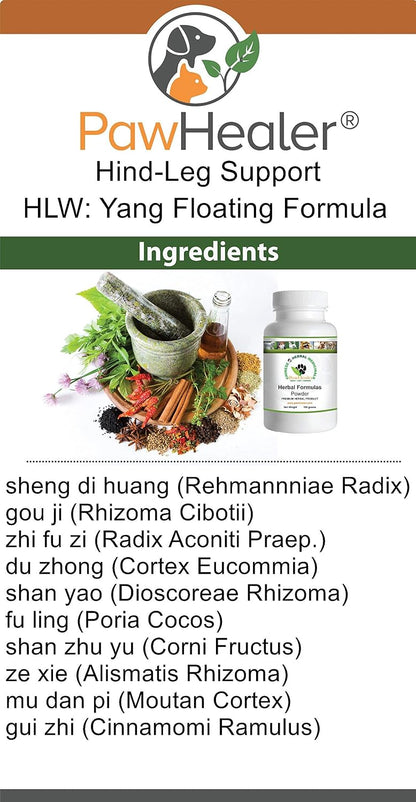 PawHealer Hind Leg Weakness: Yang Floating - Legs Buckle - Herbal Powder for Dogs (100g)