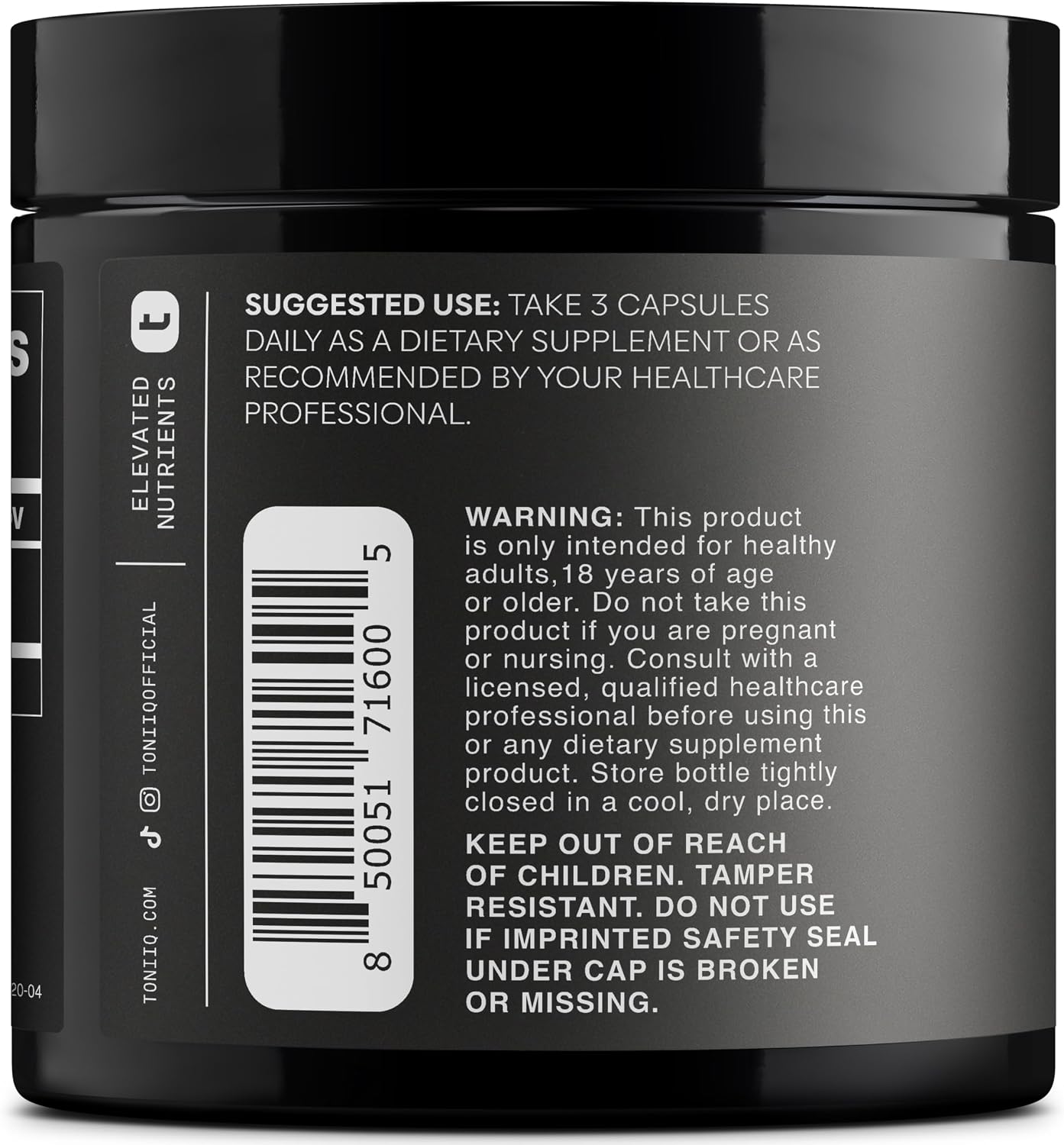 Toniiq Black Maca Root – Ultra High Potency 20:1 Extract – Single Origin, Wildcrafted & Highly Concentrated – Third-Party Lab Tested – 120 Capsules - görsel 7