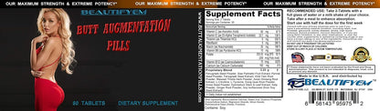 Butt Augmentation Pills – Booty Enlargement, Butt Enhancement & Natural Glute Growth – 60 Tablets