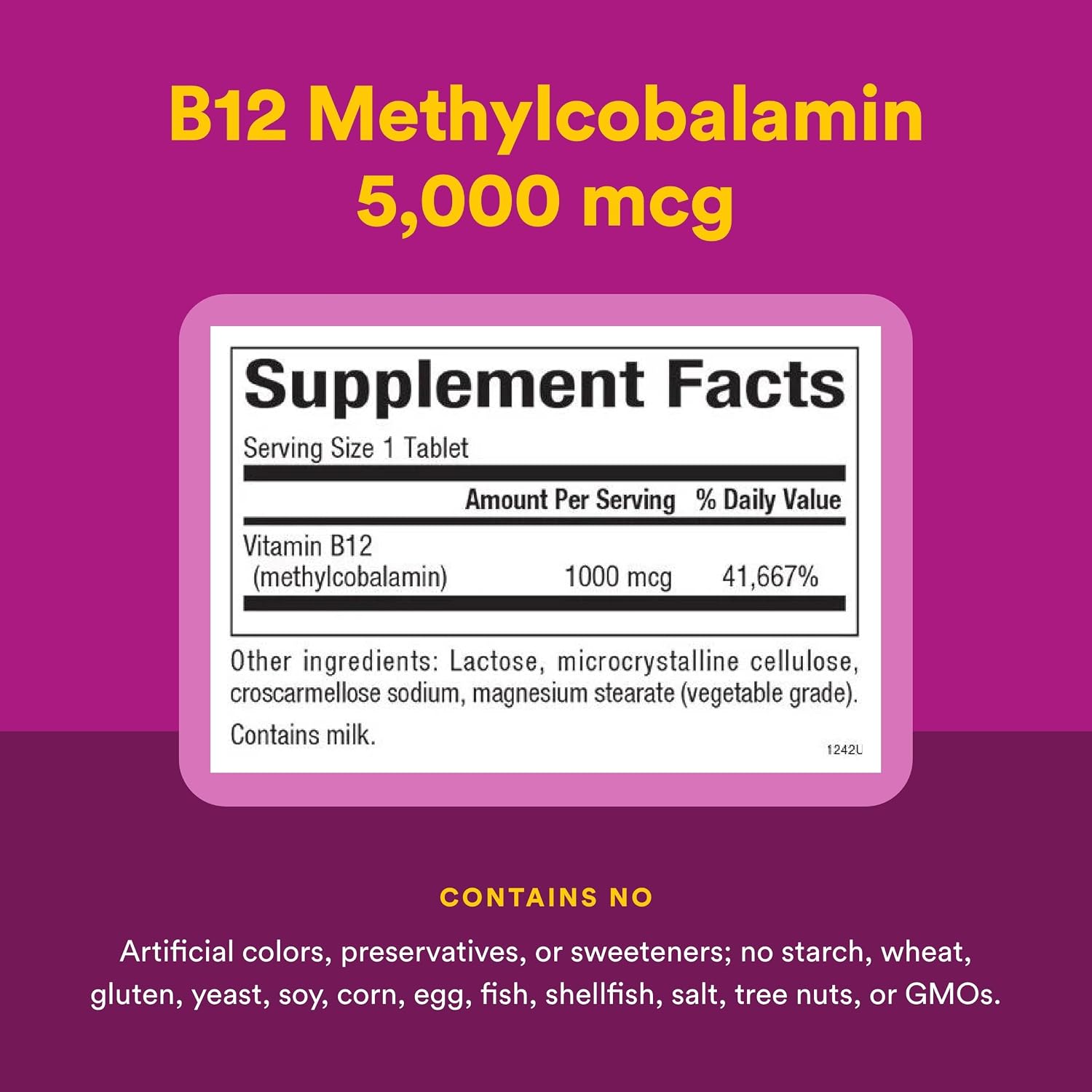Natural Factors Methylcobalamin 1,000 mcg Chewable Tablets, 180 Tablets - görsel 4