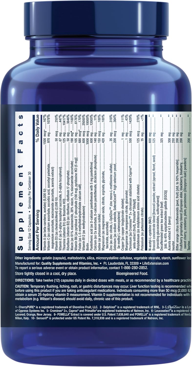 Life Extension Mix™ Capsules, High-Potency Advanced Vitamin, Mineral, Fruit & Vegetable Formula - görsel 2