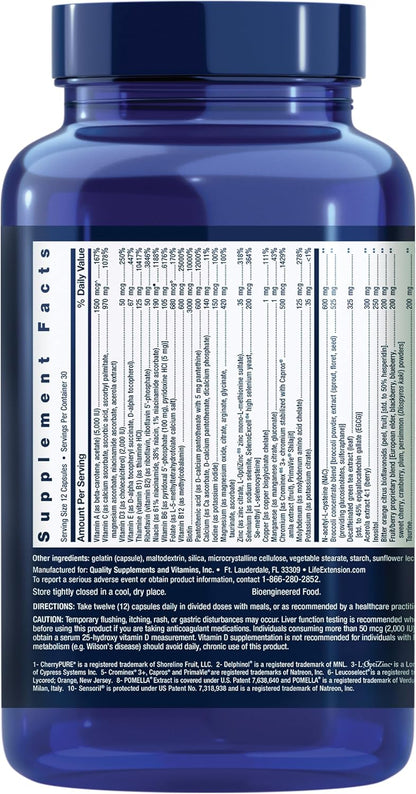 Life Extension Mix™ Capsules, High-Potency Advanced Vitamin, Mineral, Fruit & Vegetable Formula