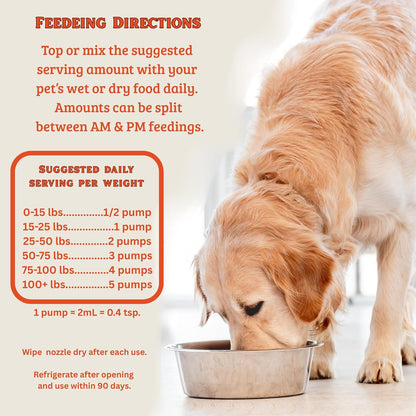 Salmon Oil for Dogs and Cats, Fish Oil for Skin and Coat Health, Omega-3 EPA & DHA Liquid Supplement (237 ml)