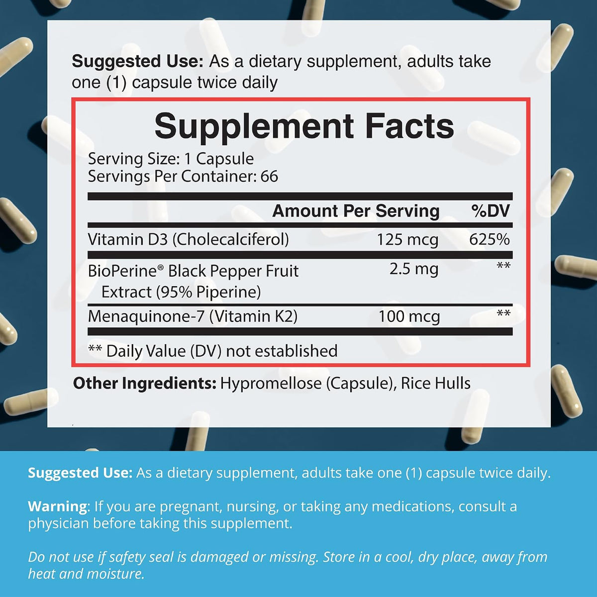 Dr. Boz K2+D3 Capsules with BioPerine - 66 Servings - görsel 5