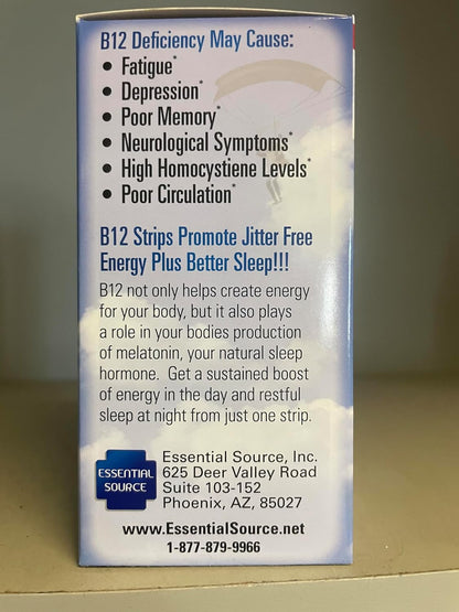 Essential Source Methylcobalamin Vitamin B12 Sublingual Strips with Biotin, B6 and L-Methylfolate