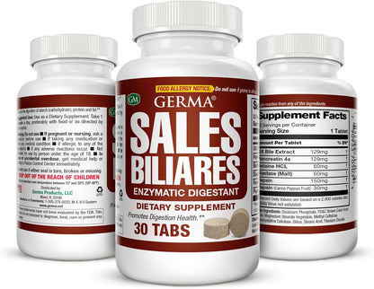 Germa Bile Salts Natural Food Supplement – Liver Support, 30 Tablets