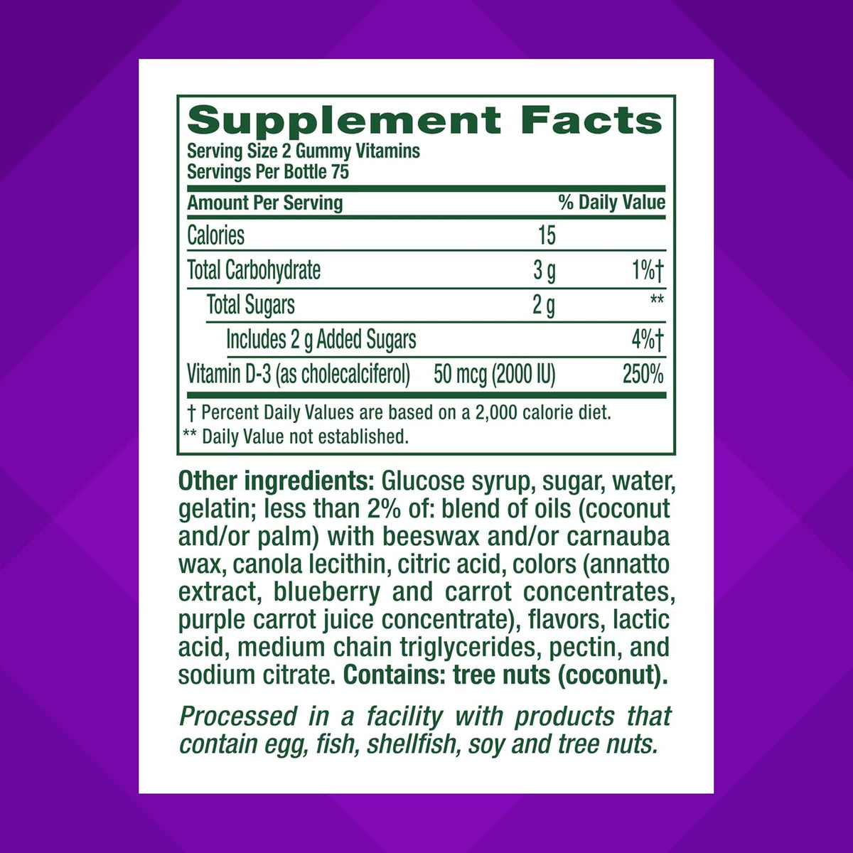 Vitafusion Vitamin D3 Gummies, 2000 IU, 150 Count - Bone and Immune Support - görsel 4