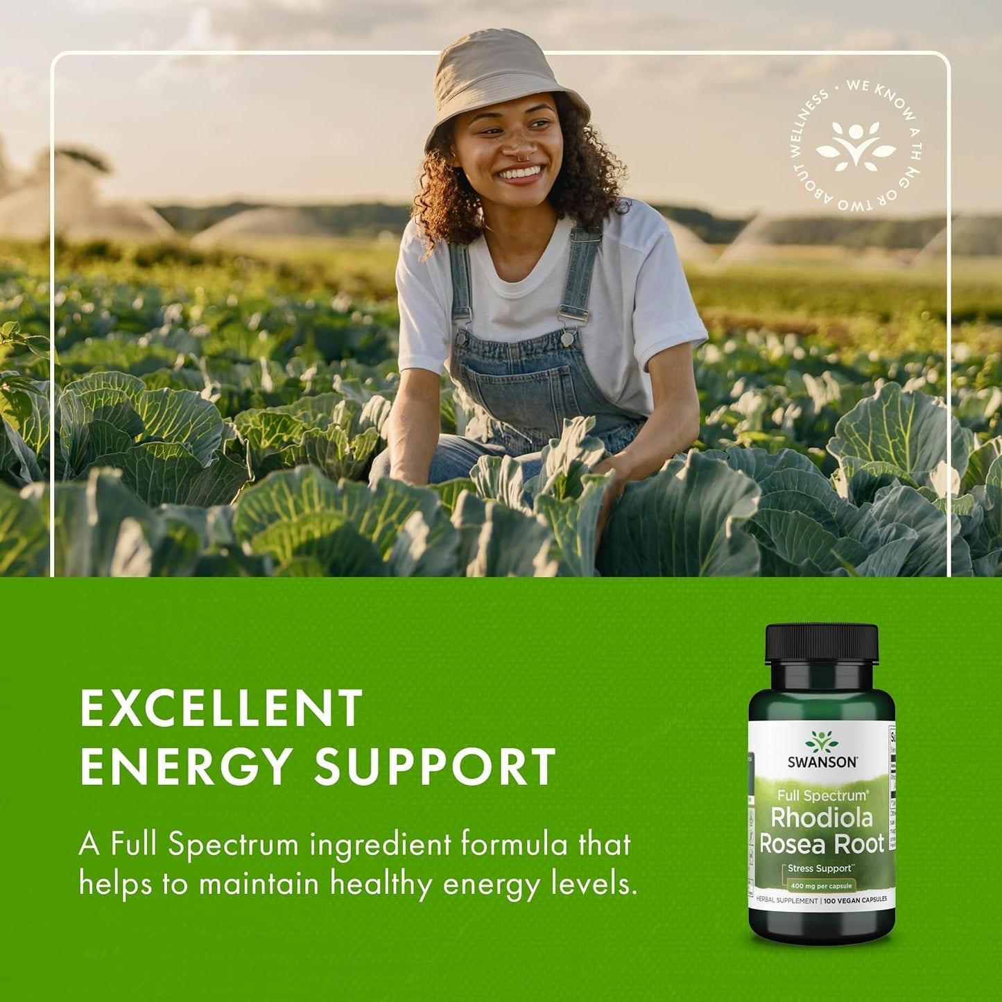 Swanson Rhodiola Rosea Root - Adaptogenic Herb Supplement for Stress Support and Energy - 400 mg, 100 Capsules - görsel 5