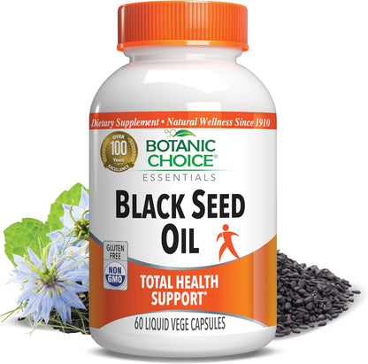 Botanic Choice Black Seed Oil, 500 mg – Black Cumin Seed Oil Supplement, 60 Vegetarian Capsules