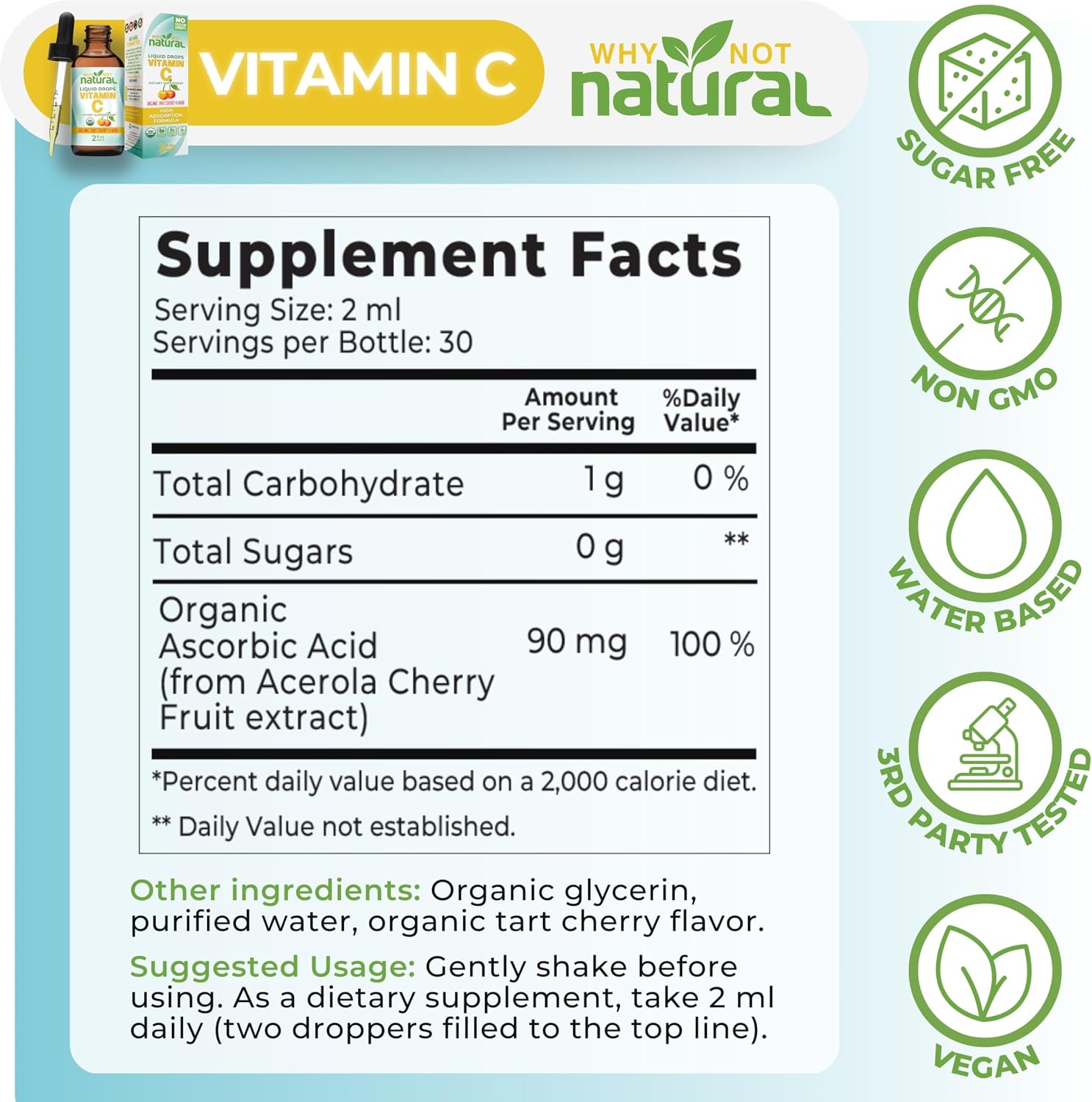 Why Not Natural Organic Liquid Vitamin C Drops - görsel 5
