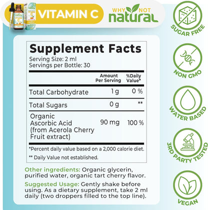 Why Not Natural Organic Liquid Vitamin C Drops