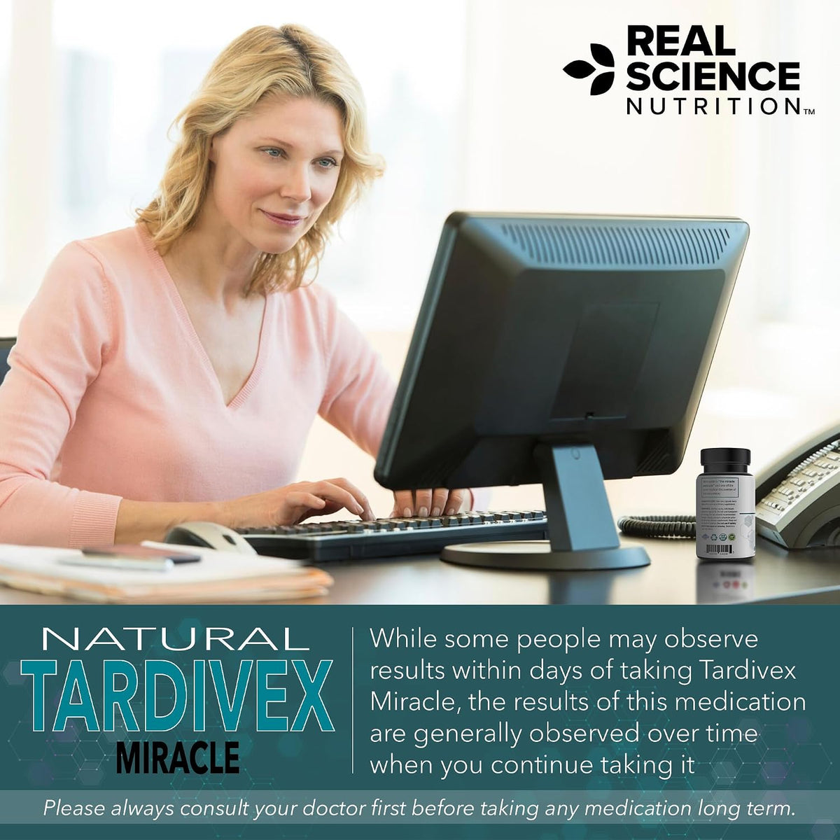 Real Science Tardivex Natural Nerve Support Supplement for Neurological Balance - Includes Vinitrox, GABA and Essential Vitamins for Controlled Movement and Coordination - Manufactured in the USA, 60 Capsules - görsel 7