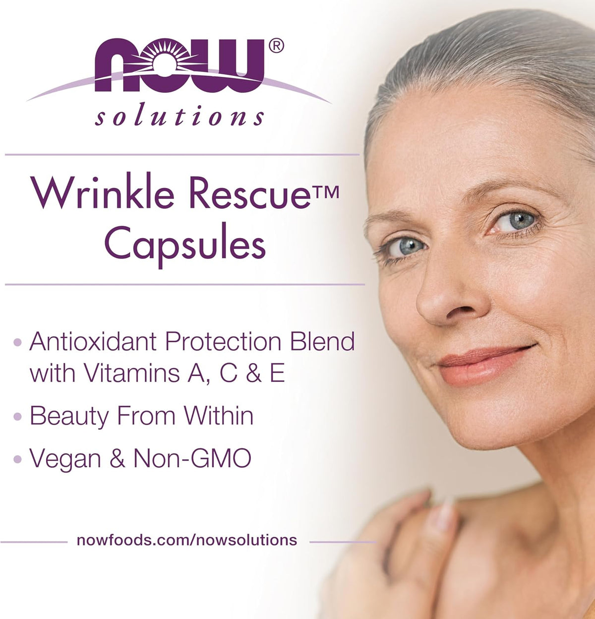 NOW Foods Solutions Wrinkle Rescue Capsules - Targeted Blend with Vitamins A, C and E - görsel 4