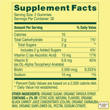 Spring Valley Biotin Vegetarian Gummies, Strawberry, 2500 mcg, 60 Count