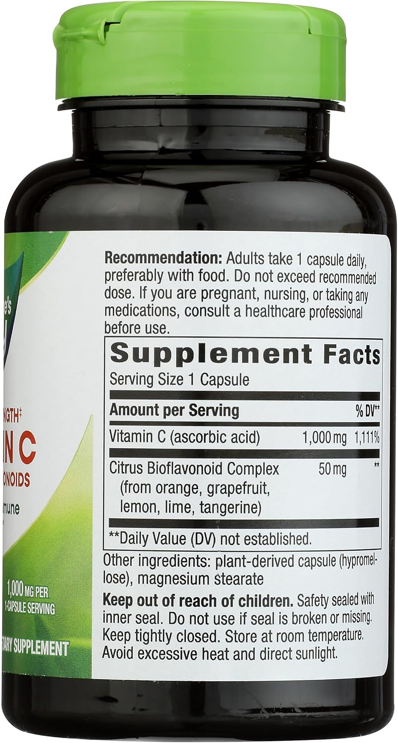 Nature's Way Extra Strength Vitamin C with Bioflavonoids - 1,000 mg, 100 Vegan Capsules - görsel 7