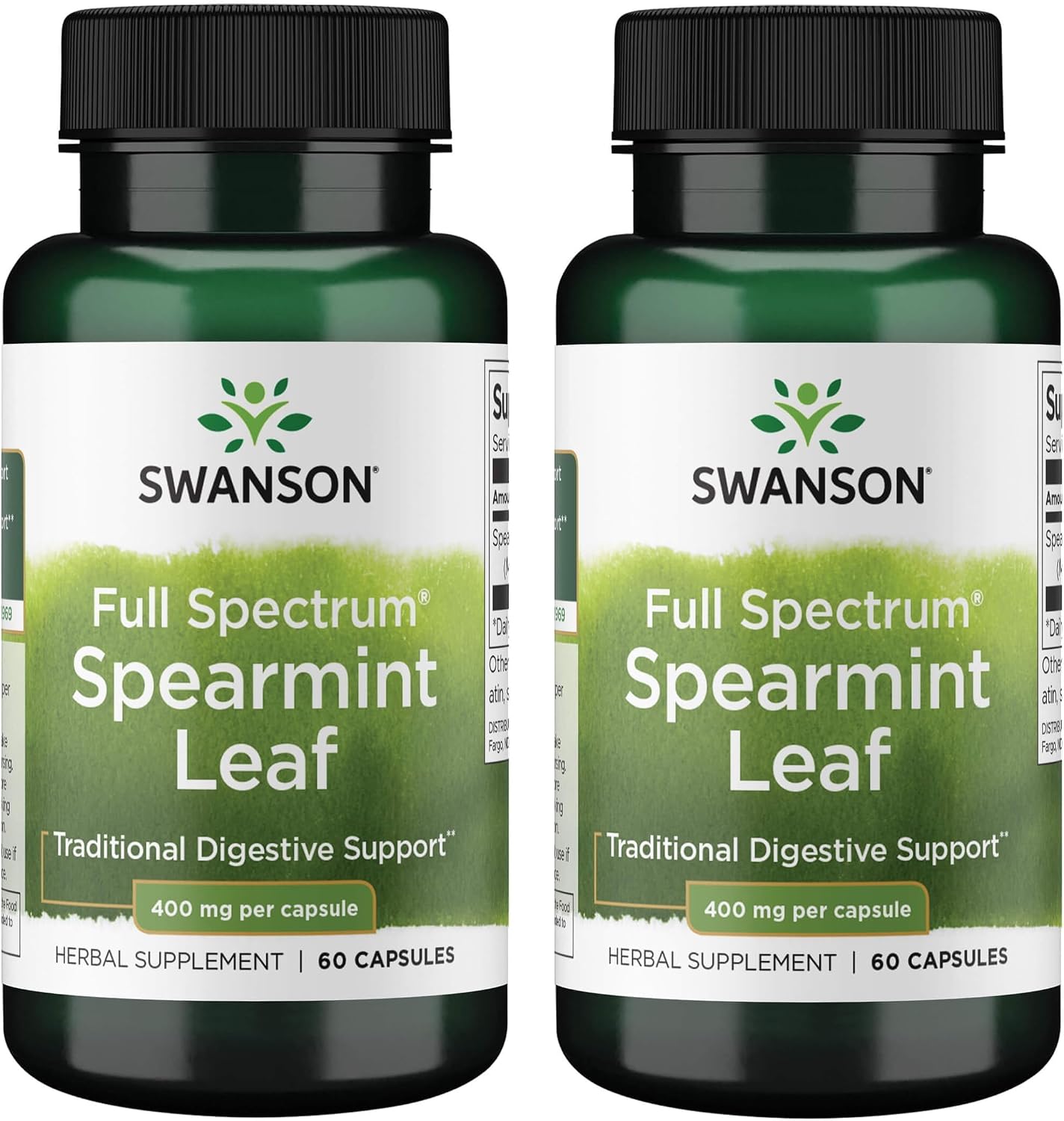 Swanson Spearmint Leaf Full Spectrum 400mg – 2 x 60 Capsules (120 Capsules Total) - görsel 1