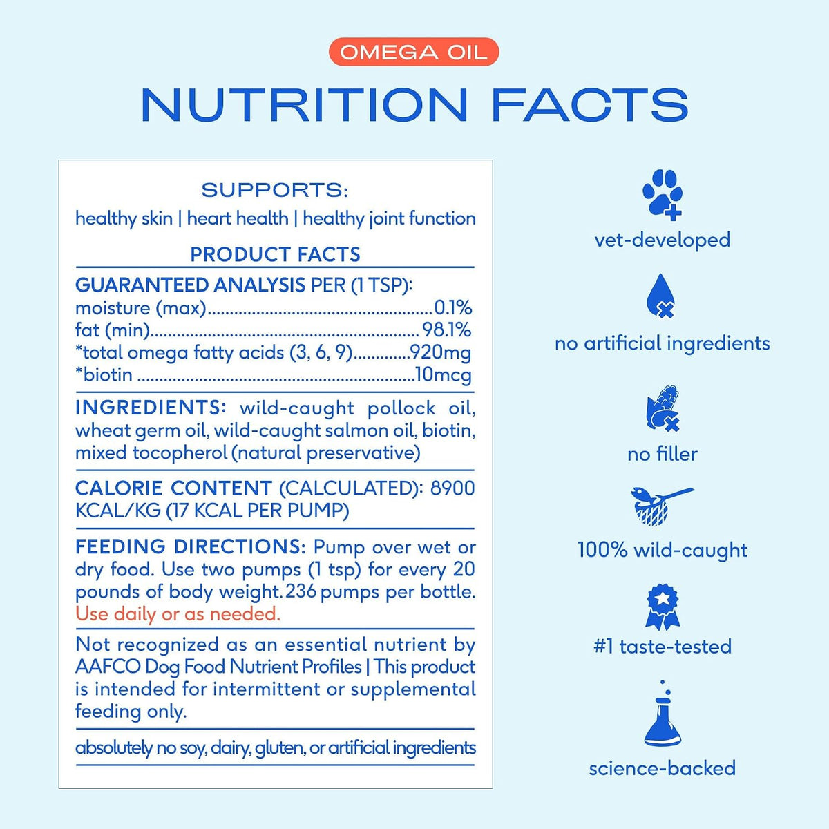 Native Pet Omega 3 Fish Oil for Dogs & Cats – Wild Alaskan Salmon Oil for Dogs Skin and Coat, Supports Joints, Heart & Shedding – Fast-Absorbing Omega 3 6 9 Liquid Supplement – 16oz - görsel 4