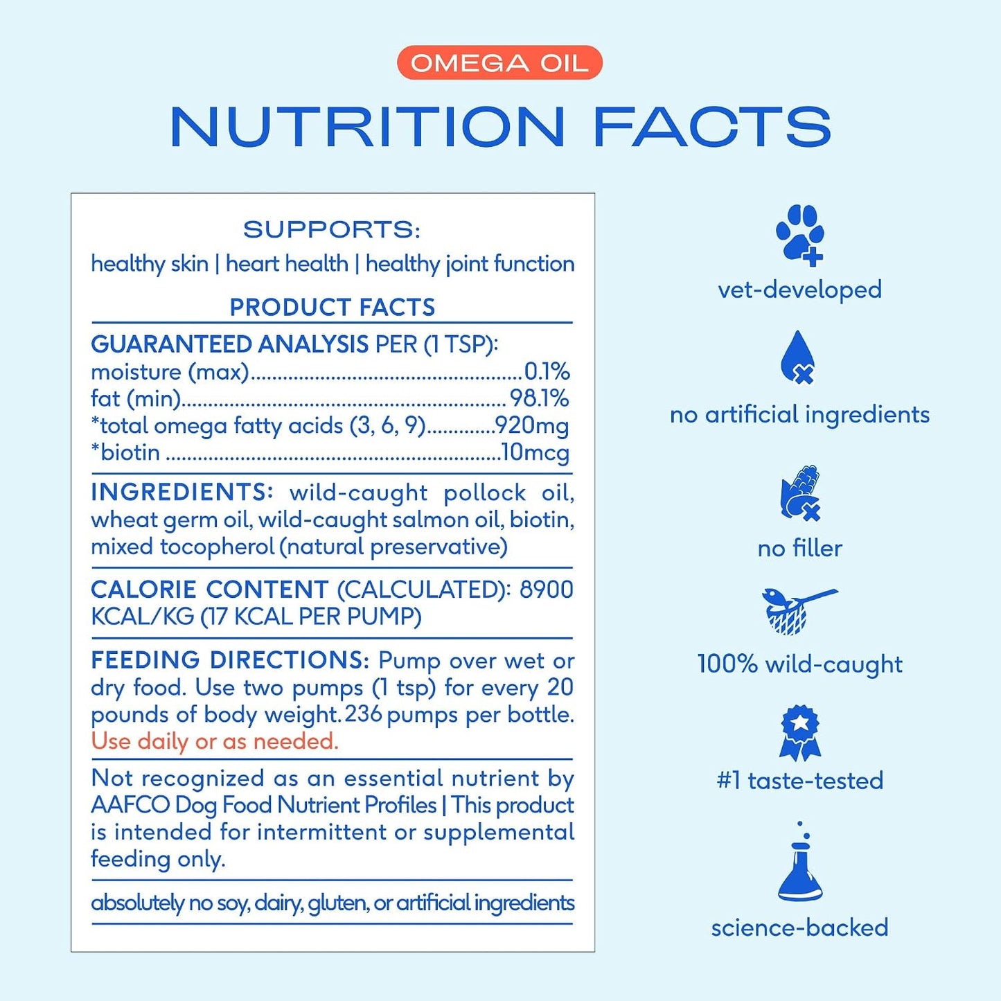 Native Pet Omega-3 Fish Oil for Dogs & Cats – Wild Alaskan Salmon Oil – Supports Skin, Coat and Joints – Fast-absorbing Liquid – 473 ml - görsel 4