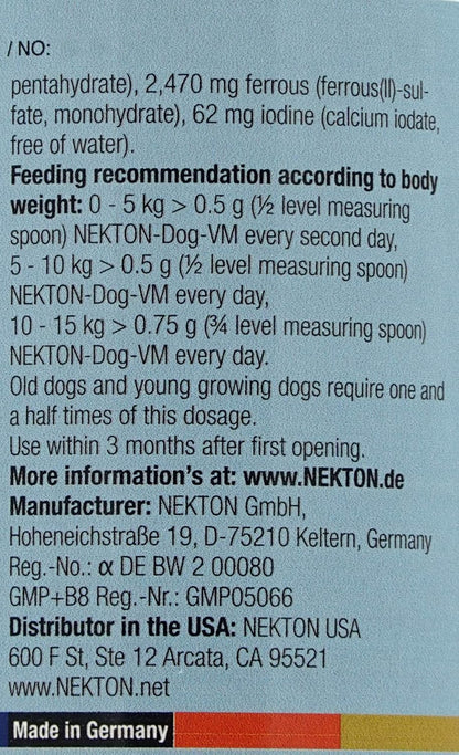 Nekton Dog-VM Canine Vitamin, Mineral and Trace Supplement, 120g